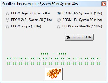 4 - Vérification pour PROM U2 SYSTEM 80 & 80A.